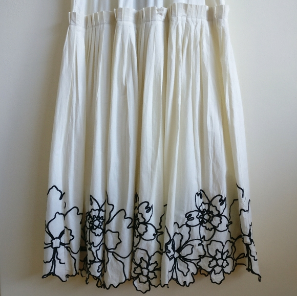 NWT Anthropologie Forever That Girl Tiered Deep V Cream Embroidered Dress Sz XS - Picture 7 of 13